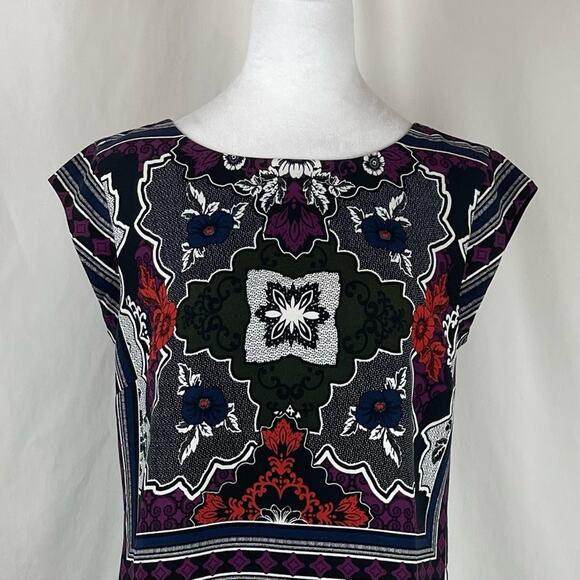 Banana Republic Black, Red & White Floral Career Office Dress NWT Size 8 - Picture 3 of 14